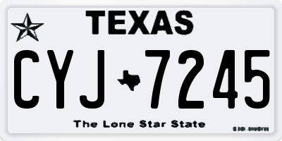 TX license plate CYJ7245