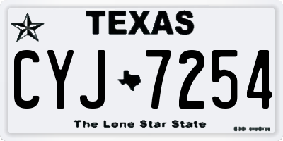 TX license plate CYJ7254