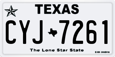 TX license plate CYJ7261