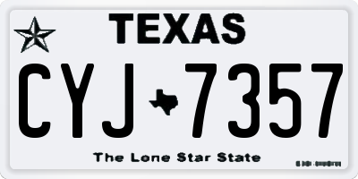 TX license plate CYJ7357