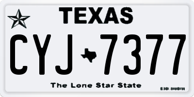 TX license plate CYJ7377