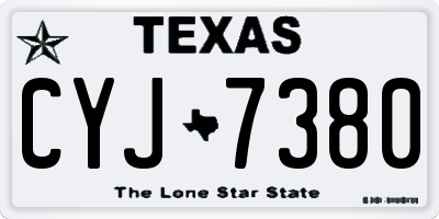 TX license plate CYJ7380