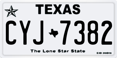 TX license plate CYJ7382