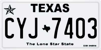 TX license plate CYJ7403