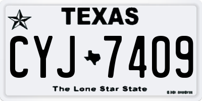 TX license plate CYJ7409