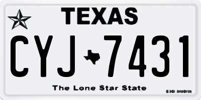 TX license plate CYJ7431