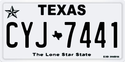 TX license plate CYJ7441