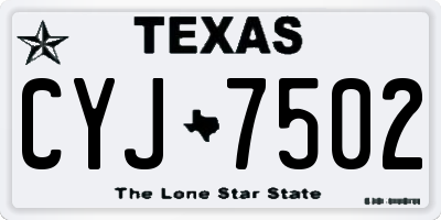 TX license plate CYJ7502