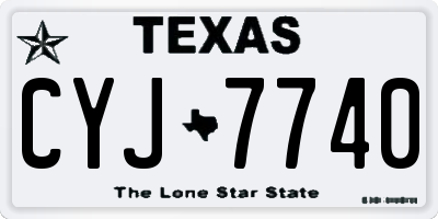 TX license plate CYJ7740