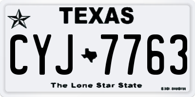 TX license plate CYJ7763