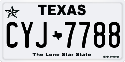 TX license plate CYJ7788