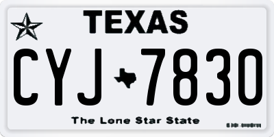 TX license plate CYJ7830