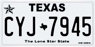 TX license plate CYJ7945