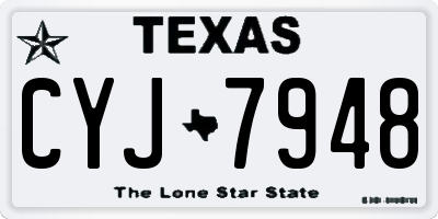 TX license plate CYJ7948