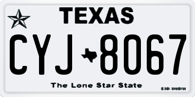 TX license plate CYJ8067