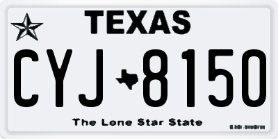 TX license plate CYJ8150