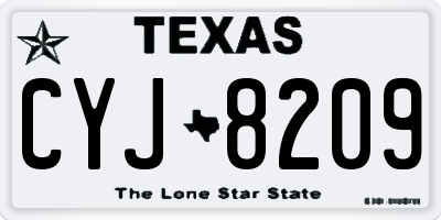 TX license plate CYJ8209