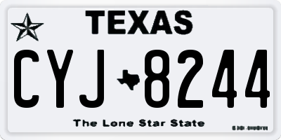 TX license plate CYJ8244
