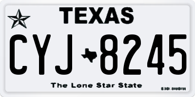 TX license plate CYJ8245