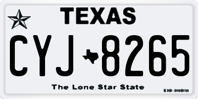 TX license plate CYJ8265