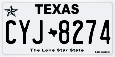 TX license plate CYJ8274