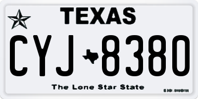 TX license plate CYJ8380