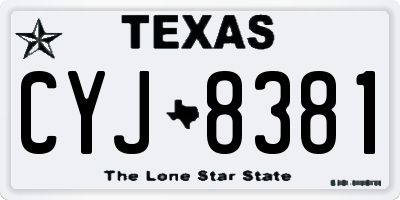 TX license plate CYJ8381