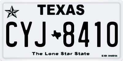 TX license plate CYJ8410