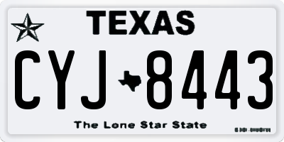 TX license plate CYJ8443