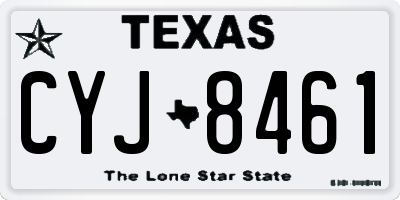 TX license plate CYJ8461