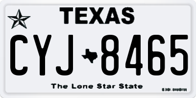 TX license plate CYJ8465