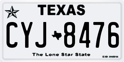 TX license plate CYJ8476