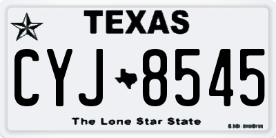 TX license plate CYJ8545