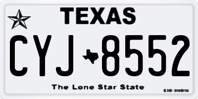 TX license plate CYJ8552