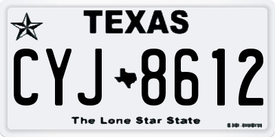 TX license plate CYJ8612
