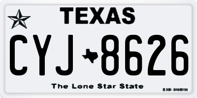 TX license plate CYJ8626