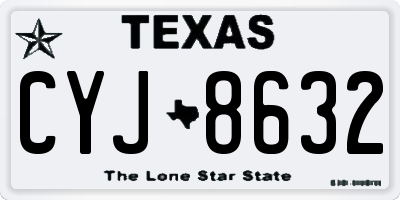 TX license plate CYJ8632