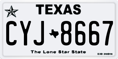 TX license plate CYJ8667
