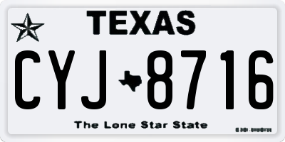 TX license plate CYJ8716