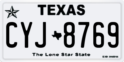 TX license plate CYJ8769