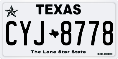 TX license plate CYJ8778