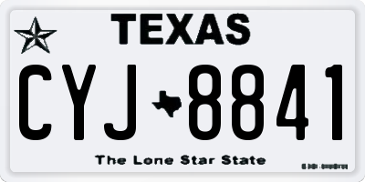 TX license plate CYJ8841