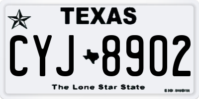 TX license plate CYJ8902