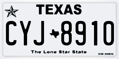 TX license plate CYJ8910