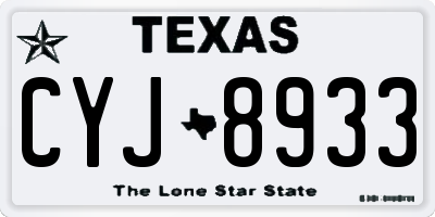 TX license plate CYJ8933