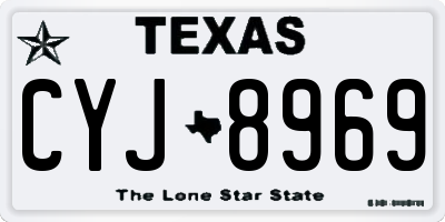 TX license plate CYJ8969