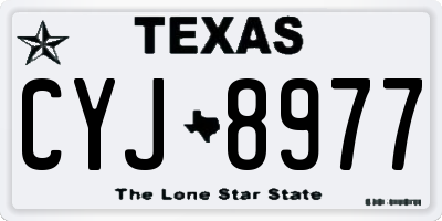 TX license plate CYJ8977