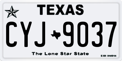 TX license plate CYJ9037