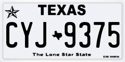 TX license plate CYJ9375