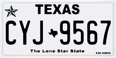 TX license plate CYJ9567